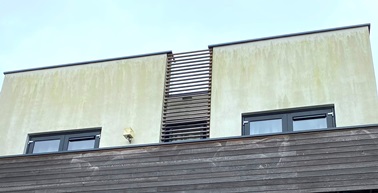 Groene gevel hoog